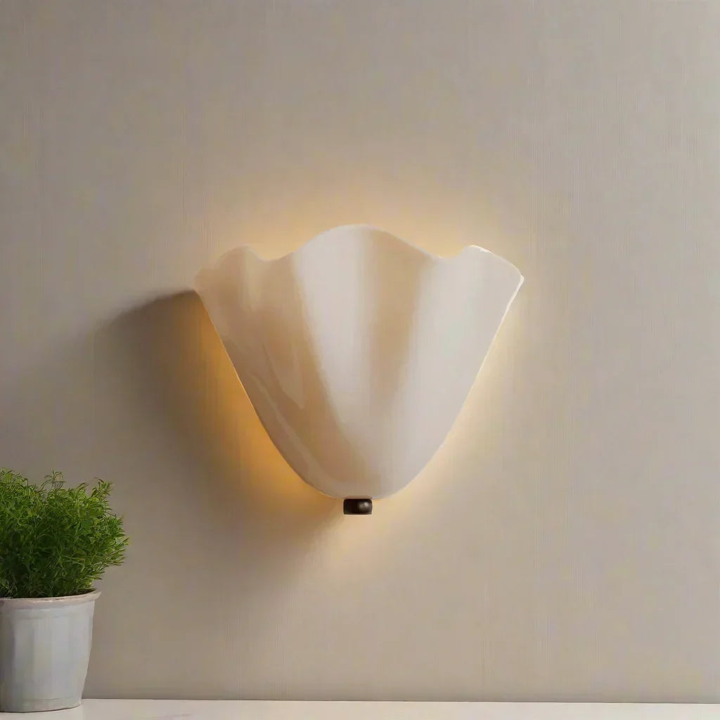 LED Wall Light in Art Deco Shell Design