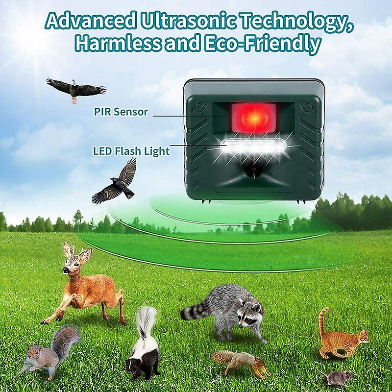 Outdoor Ultrasonic Bird Deterrent with Flashing Lights – 15 to 20kHz for Woodpeckers