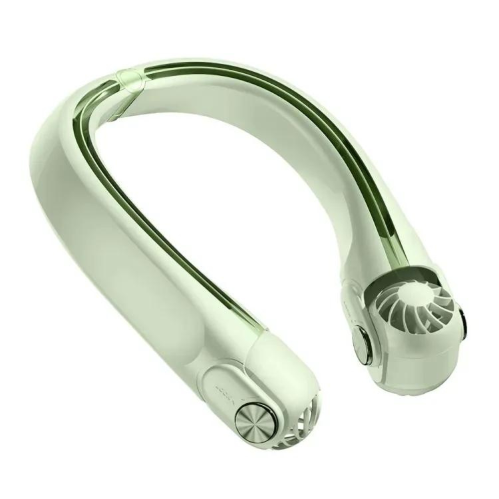 Hands-Free Bladeless Neck Fan – Rechargeable Cooling Device for Travel