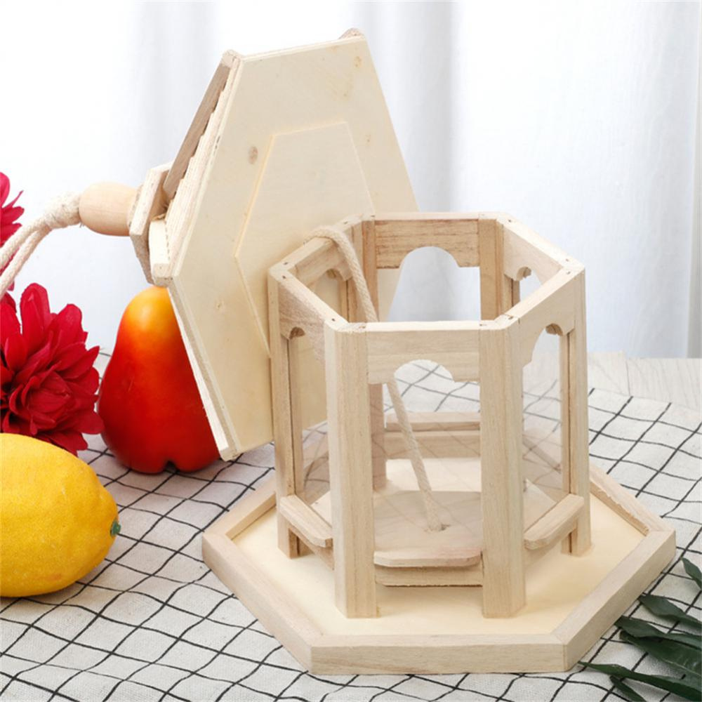 Hanging Seed Feeder for Garden or Balcony - Wooden Bird Feeder with Clear Panel, 10.2 in
