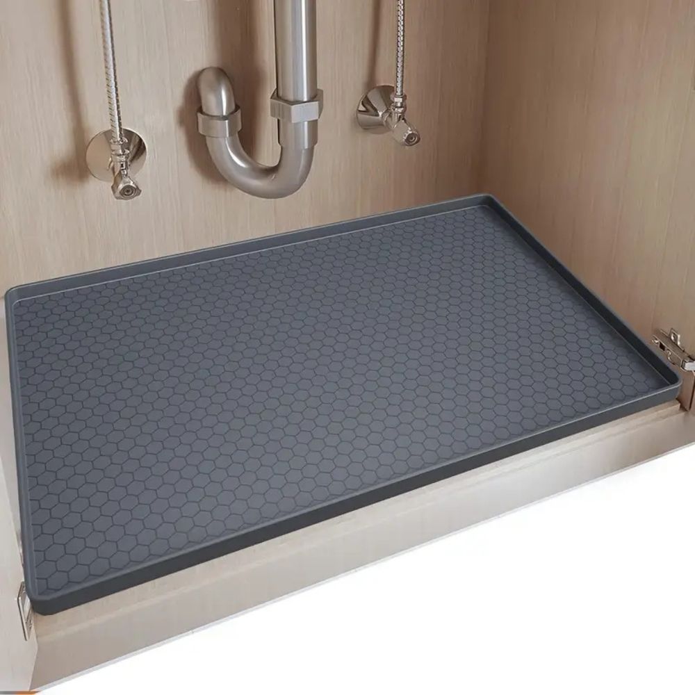 Trimmable Non-Slip Silicone Mat for Under Sink with Raised Edges
