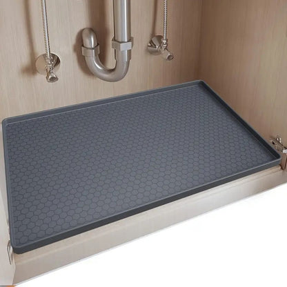 Trimmable Non-Slip Silicone Mat for Under Sink with Raised Edges