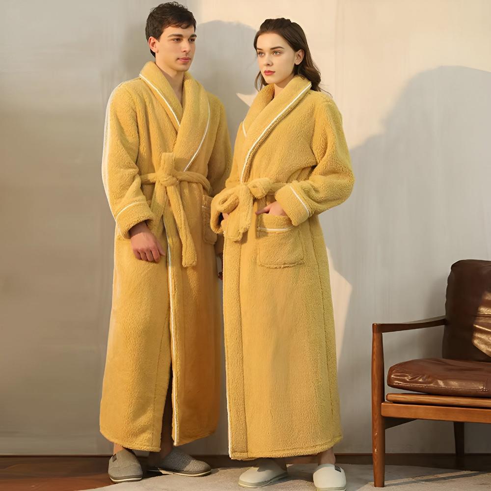 Pocketed Bathrobe with Tie Closure