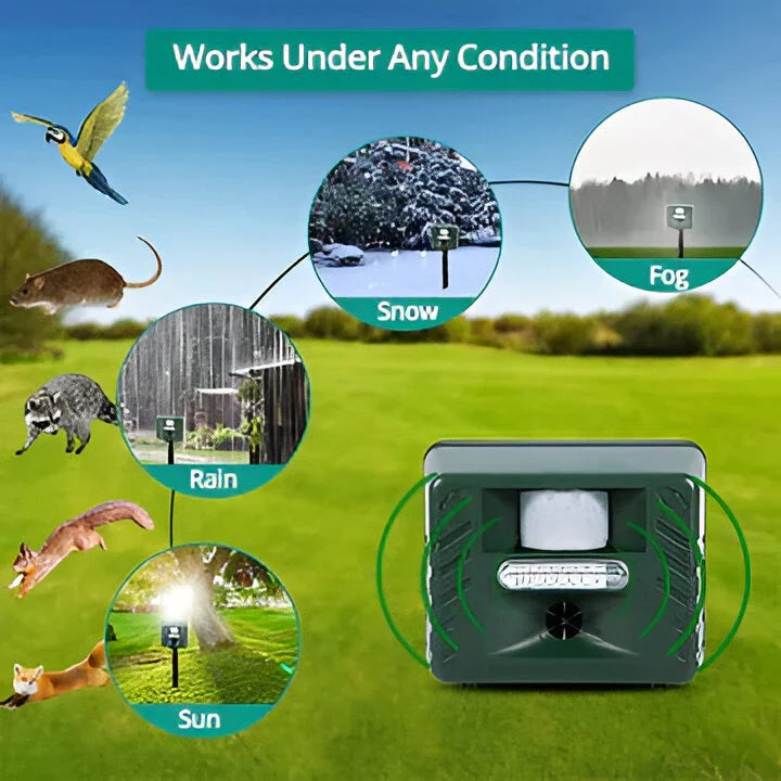 Garden Guardian Ultrasonic Animal Deterrent with Motion Sensor