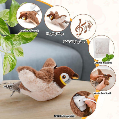 Engaging Plush Cat Playmate with Motion-Activated Sounds and Rechargeable Battery