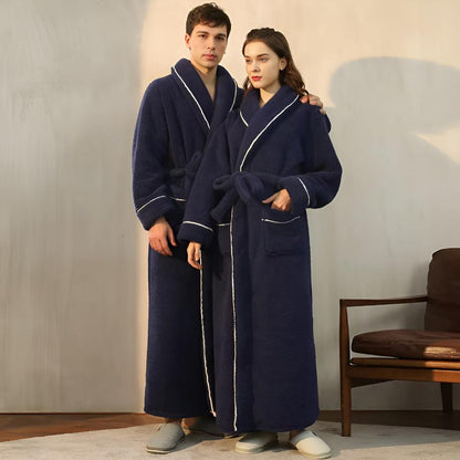 Pocketed Bathrobe with Tie Closure