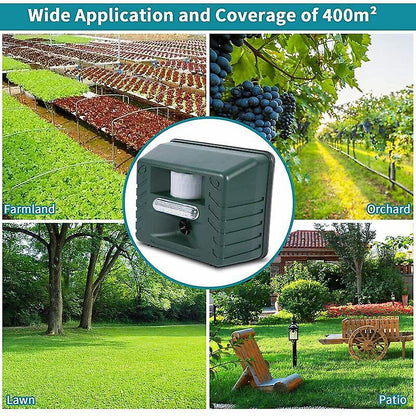 Outdoor Ultrasonic Bird Deterrent with Flashing Lights – 15 to 20kHz for Woodpeckers