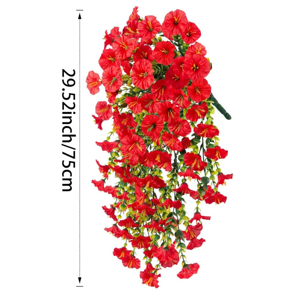 29.52in UV Resistant Artificial Morning Glory Vine with Flexible Stems