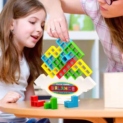 Magnetic Geometry Stacking Game with 24 Colorful Blocks