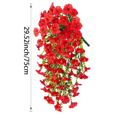 Artificial Morning Glory Vine Garland - 75cm UV Resistant Hanging Decor for Weddings, Patios, Balconies, and Fences