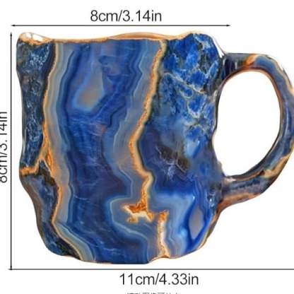 Artisan Stoneware Coffee Mug with Insulating Design, 350-450ml