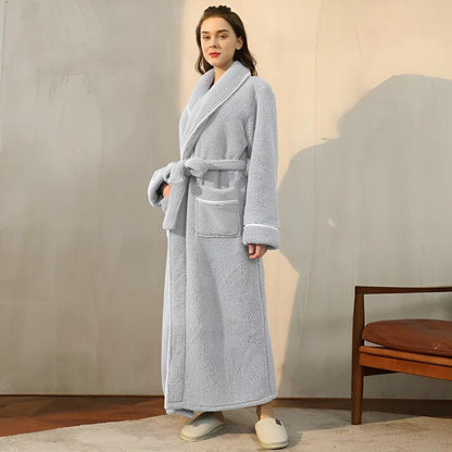 Pocketed Bathrobe with Tie Closure