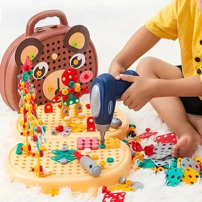 Creative Building Adventure Set with Electric Screwdriver - 80+ Pieces for Ages 3+
