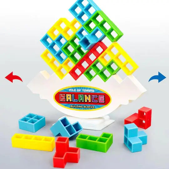 Magnetic Geometry Stacking Game with 24 Colorful Blocks
