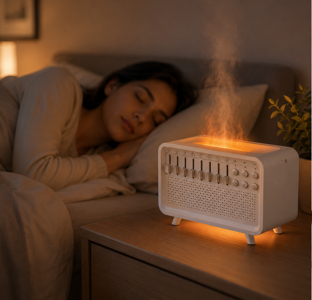 Bluetooth Speaker with 8 Sounds, Humidifier, Night Light, and Aroma Diffuser for Travel and Bedroom