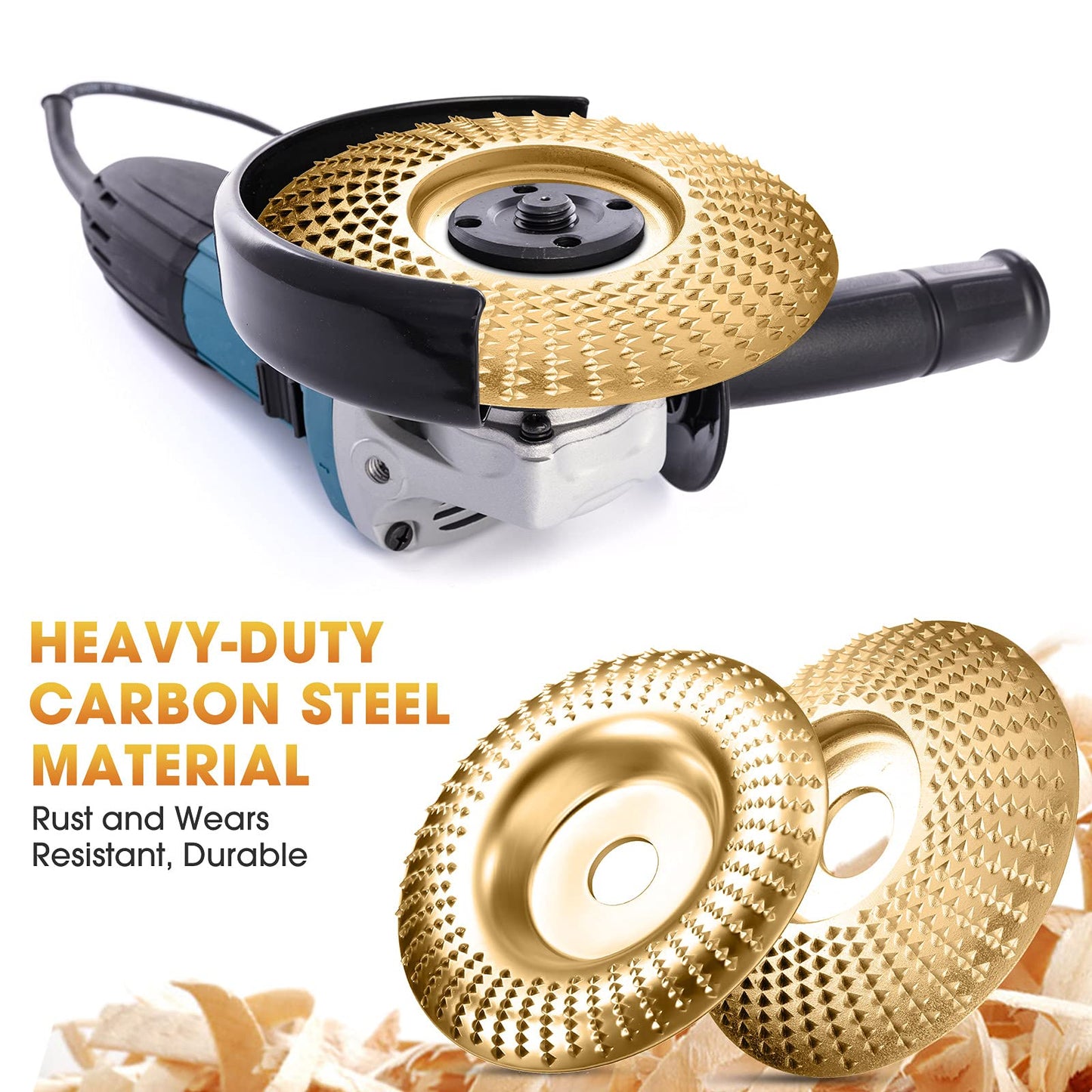 Versatile Wood Shaping Disc Set for Angle Grinders - 3 Profiles