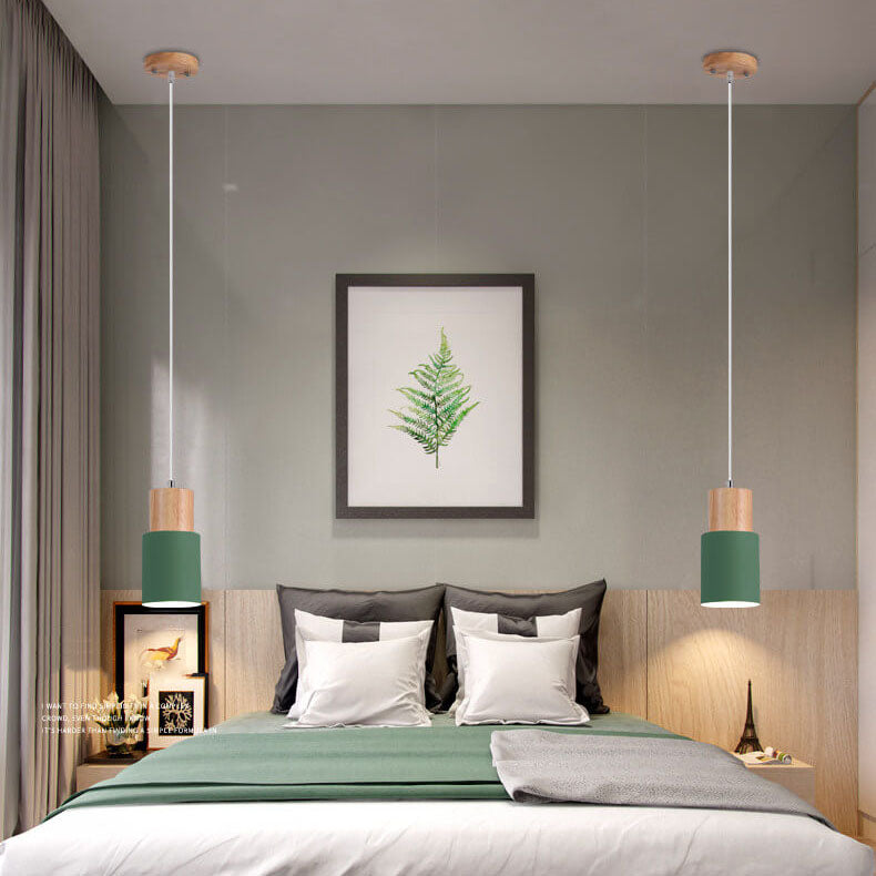 Stylish Wood and Metal Hanging Light Fixture