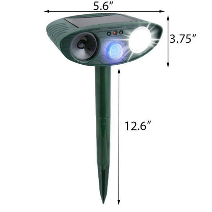 4-Pack Motion Sensor Ultrasonic Animal Deterrent with Solar Power and Flashing Light