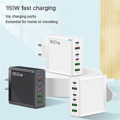 160W USB Charging Hub with Multiple Ports – Fast Charging for Devices