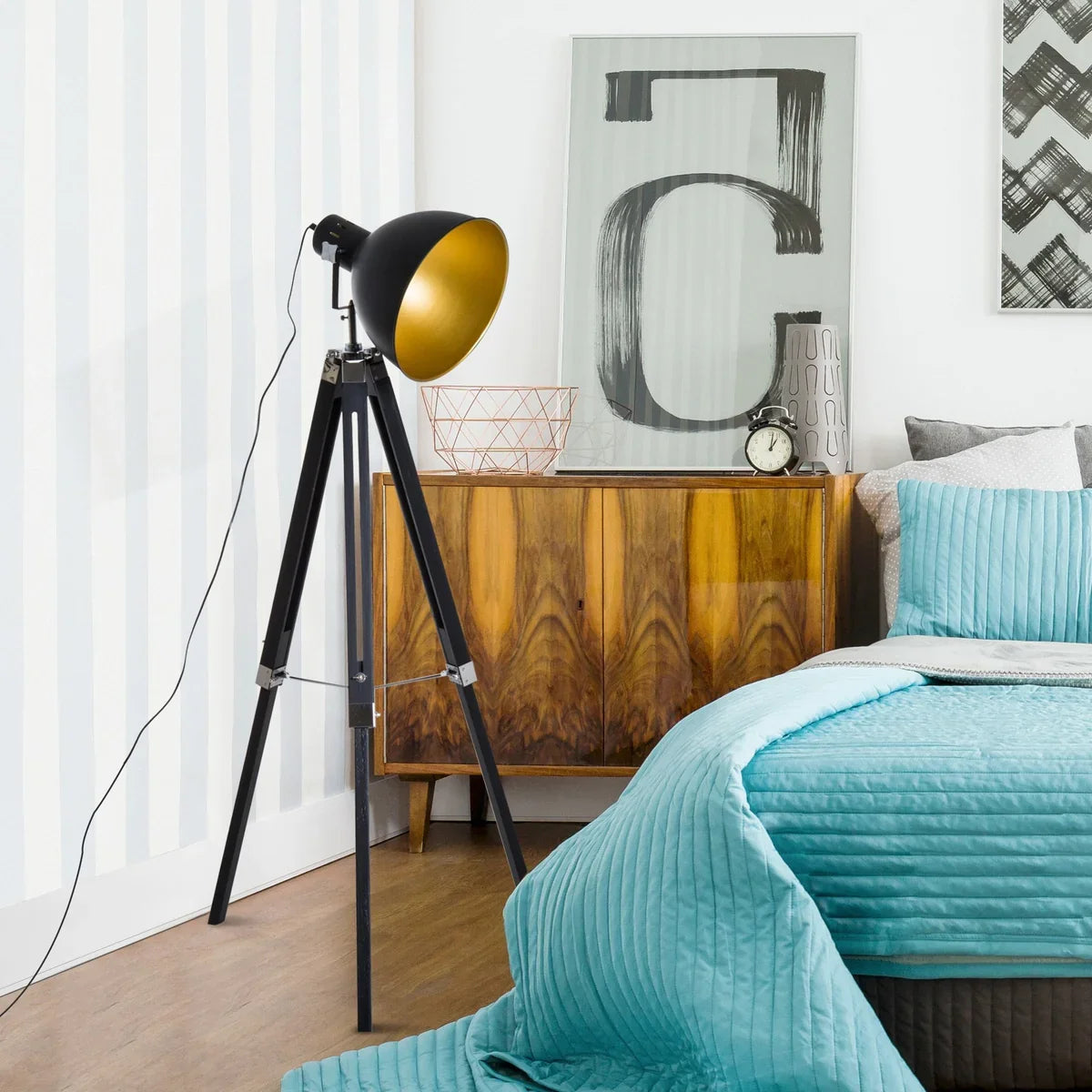 Floor Lamp with Adjustable Tripod Stand