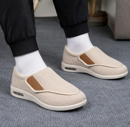 Extra Wide Lace-Up Walking Shoes for Swollen Feet with Memory Foam Insole