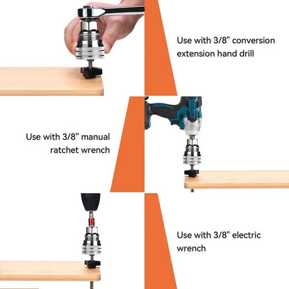 Self-Adjusting Socket Adapter Tool for Drills and Ratchets, Vanadium Steel