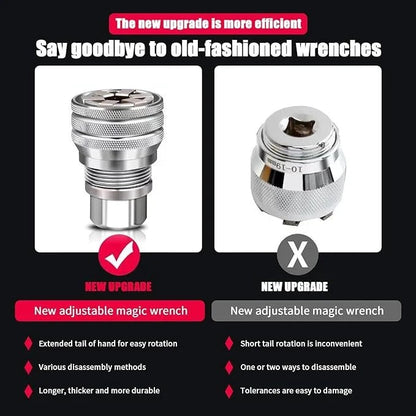 Self-Adjusting Socket Adapter Tool for Drills and Ratchets, Vanadium Steel