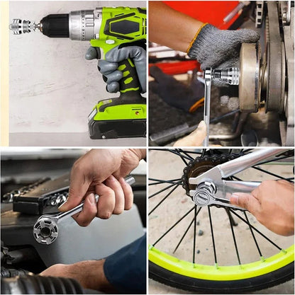 Self-Adjusting Socket Adapter Tool for Drills and Ratchets, Vanadium Steel