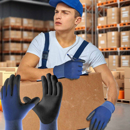 Polyester Safety Gloves with PU Coating – Anti-Slip Grip, 3 Pack, Sizes S-XXL