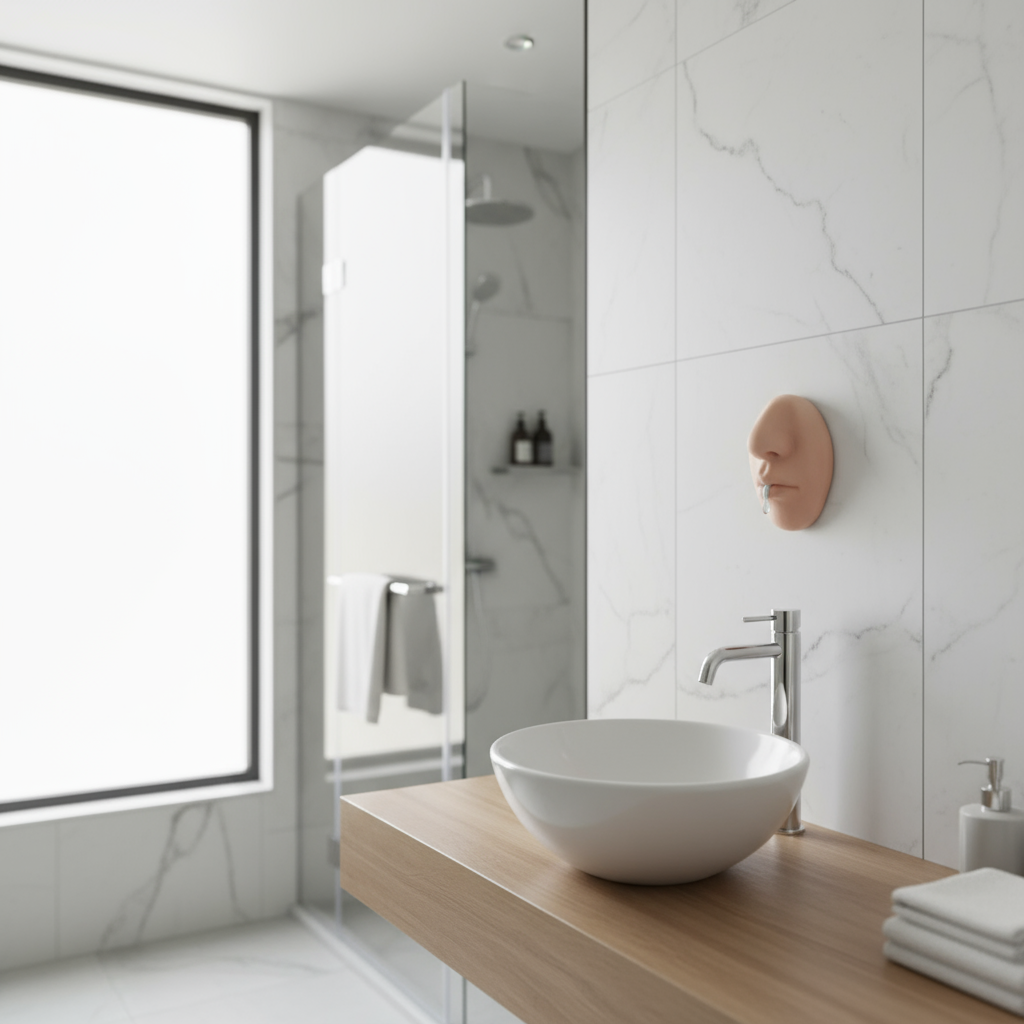 Comical Nose Shaped Soap Dispenser with Adhesive Mount
