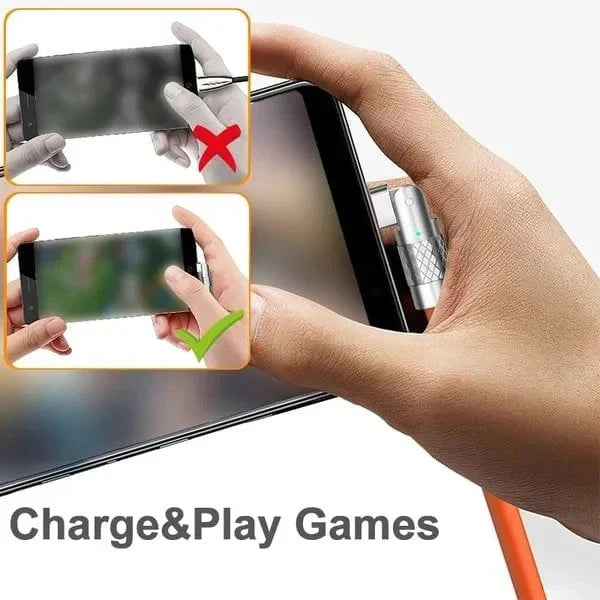 Flexible 180° Charging Cable with 3 Adaptable Connectors, 6A Speed
