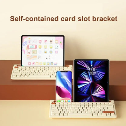 Slim Wireless Bluetooth Keyboard with Stand - 79 Keys for Tablet, Phone, Laptop
