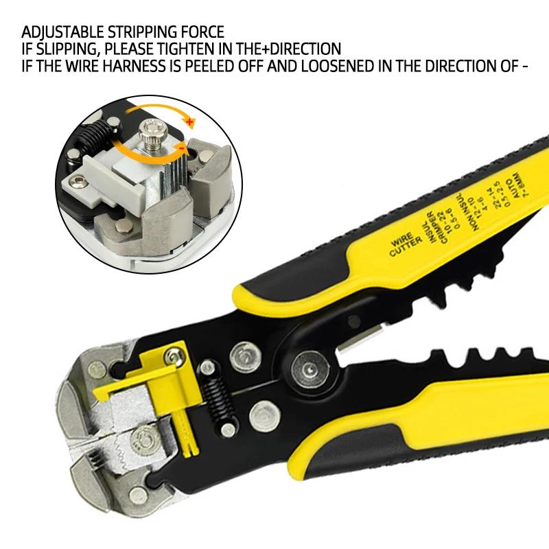 Multi-Function Wire Stripper with Integrated Cutter and Crimper