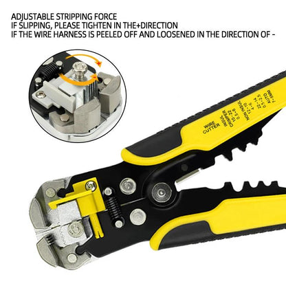 Multi-Function Wire Stripper with Integrated Cutter and Crimper