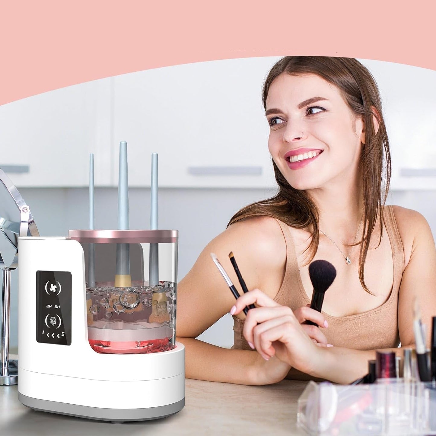 Effortless Brush Cleaning Device with Rapid Spin Technology