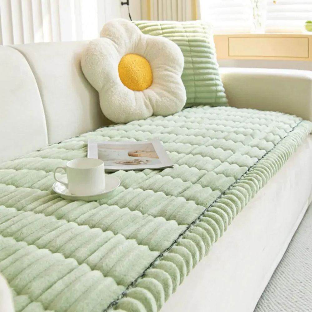 Protective Sofa Shield with Non-Slip Backing & Washable Fabric