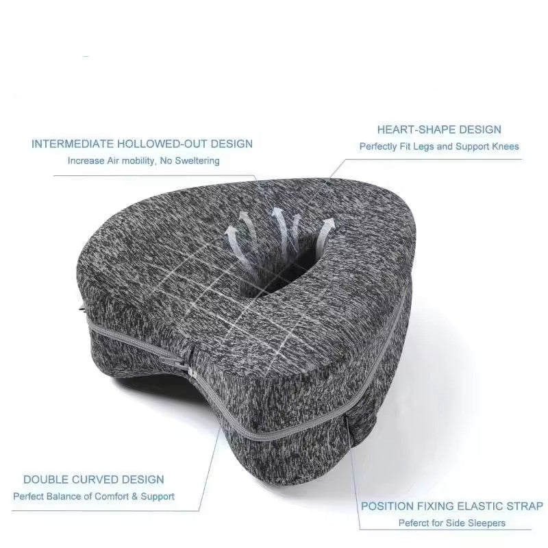 Ergonomic Leg Support Pillow with Adjustable Strap and Ventilated Design