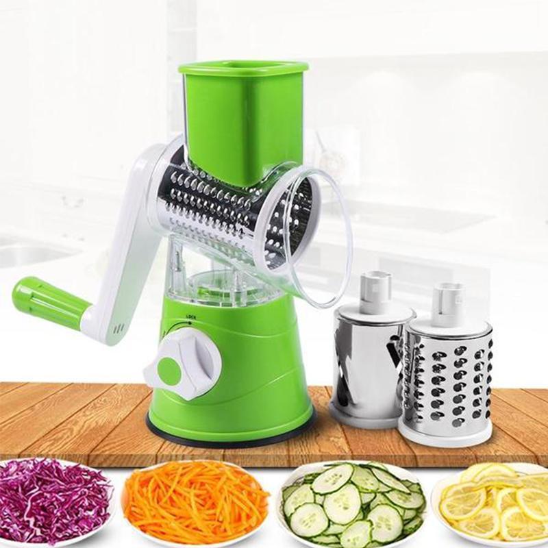 Effortless Vegetable Shredder with 3 Blades and Secure Base