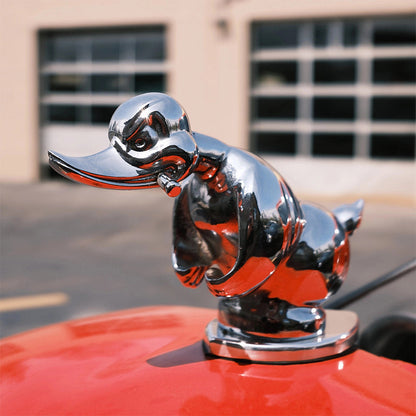 Quirky Duck Front Grille Badge with Chrome Finish, 6x4 Inches