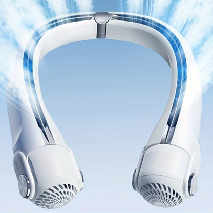 Hands-Free Bladeless Neck Fan – Rechargeable Cooling Device for Travel