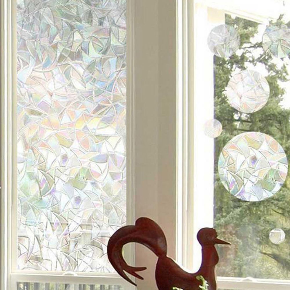 UV Blocking Window Film with Rainbow Light Effects and Static Cling