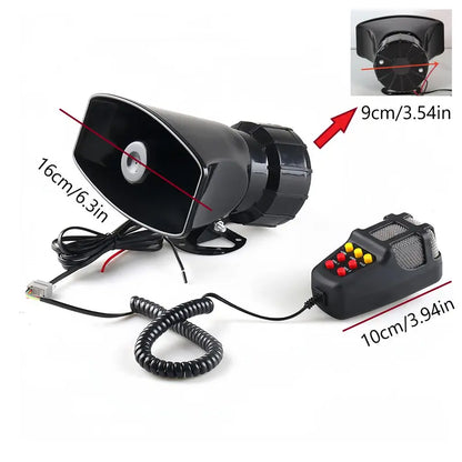 High-Volume Car Alert System with 7 Distinct Sounds and Microphone