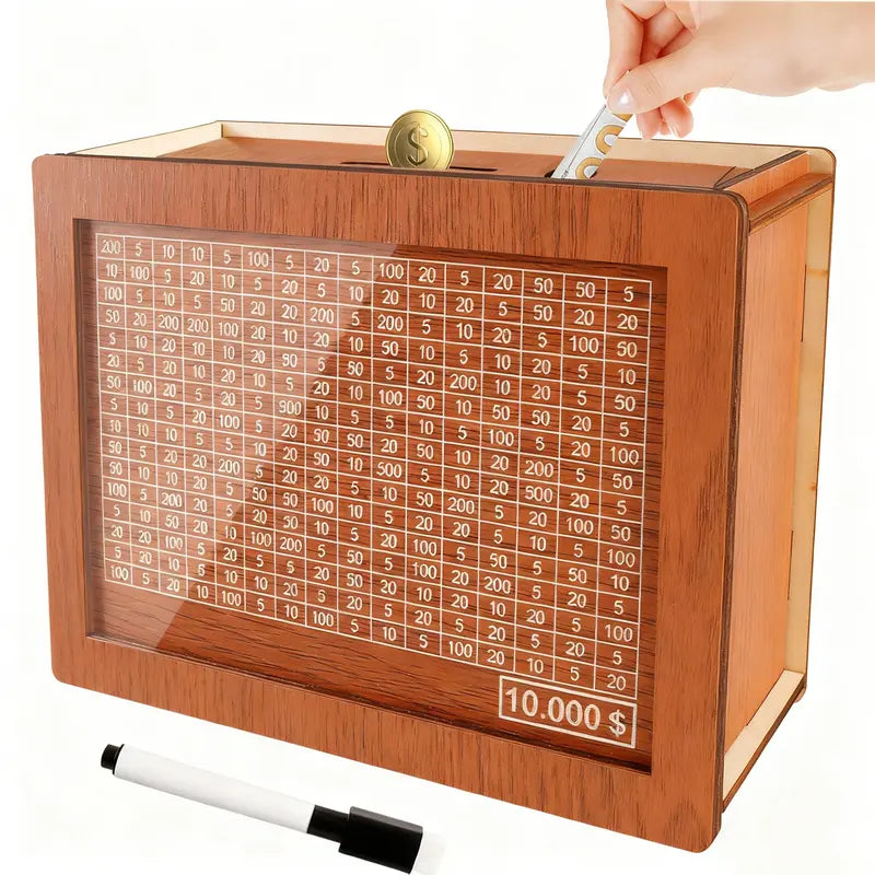 Smart Savings Organizer with Clear Acrylic Display and 9 Goals