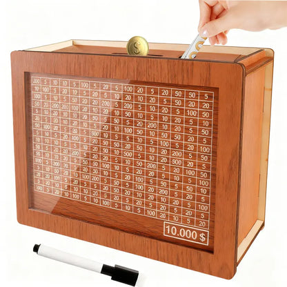 Smart Savings Organizer with Clear Acrylic Display and 9 Goals