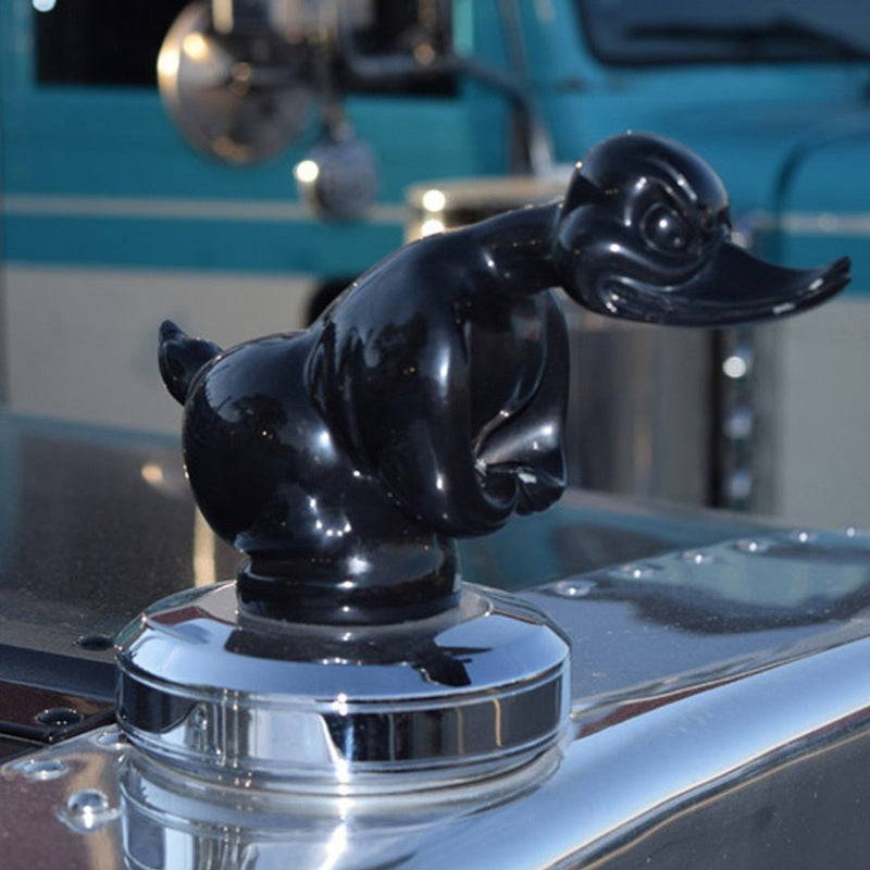 Quirky Duck Front Grille Badge with Chrome Finish, 6x4 Inches