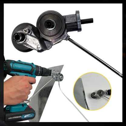 Precision Metal Cutter Attachment for Power Drills with Safety Shield