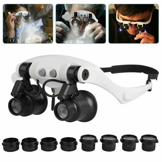 Versatile LED Magnifying Headset with Adjustable Lenses