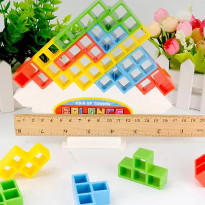 Magnetic Geometry Stacking Game with 24 Colorful Blocks