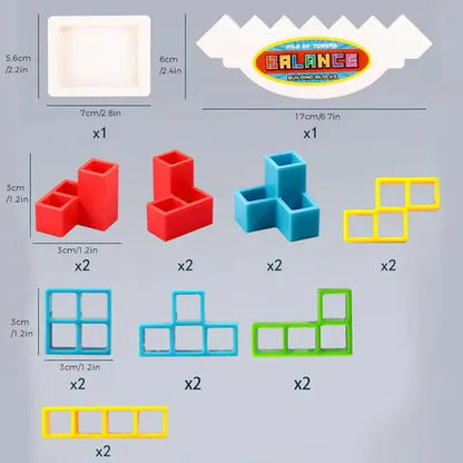 Magnetic Geometry Stacking Game with 24 Colorful Blocks