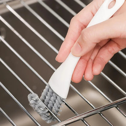 2-in-1 BBQ Grate Cleaner with Scraper, V-Shaped Grill Brush and 360° Bristles